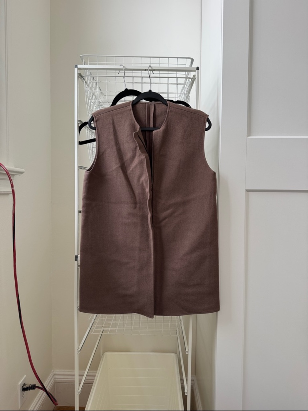 Sleeveless Brown Long Vest